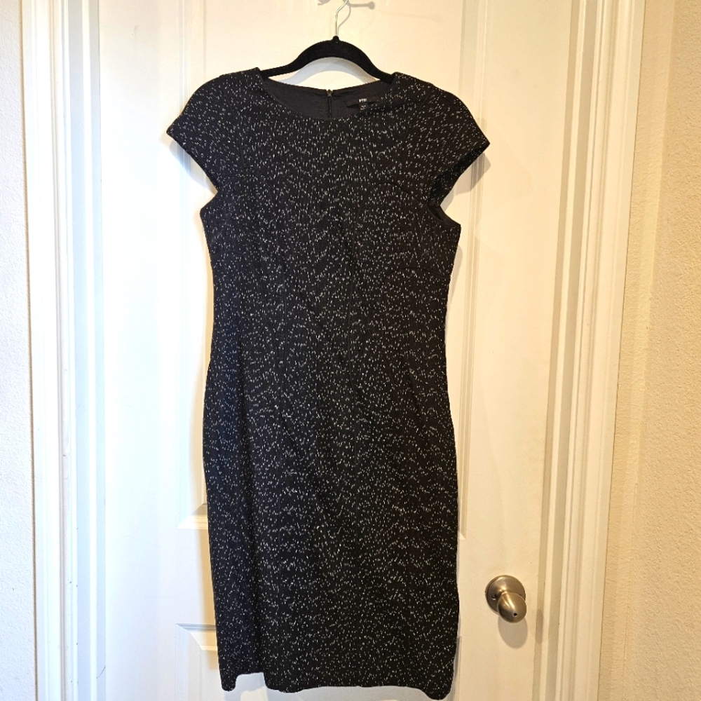 HUGO BOSS DARLING  FLECKED WOOL BLEND SHEATH DRESS SIZE 6